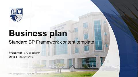 North American University Competition/Entrepreneurship Contest PPT Template