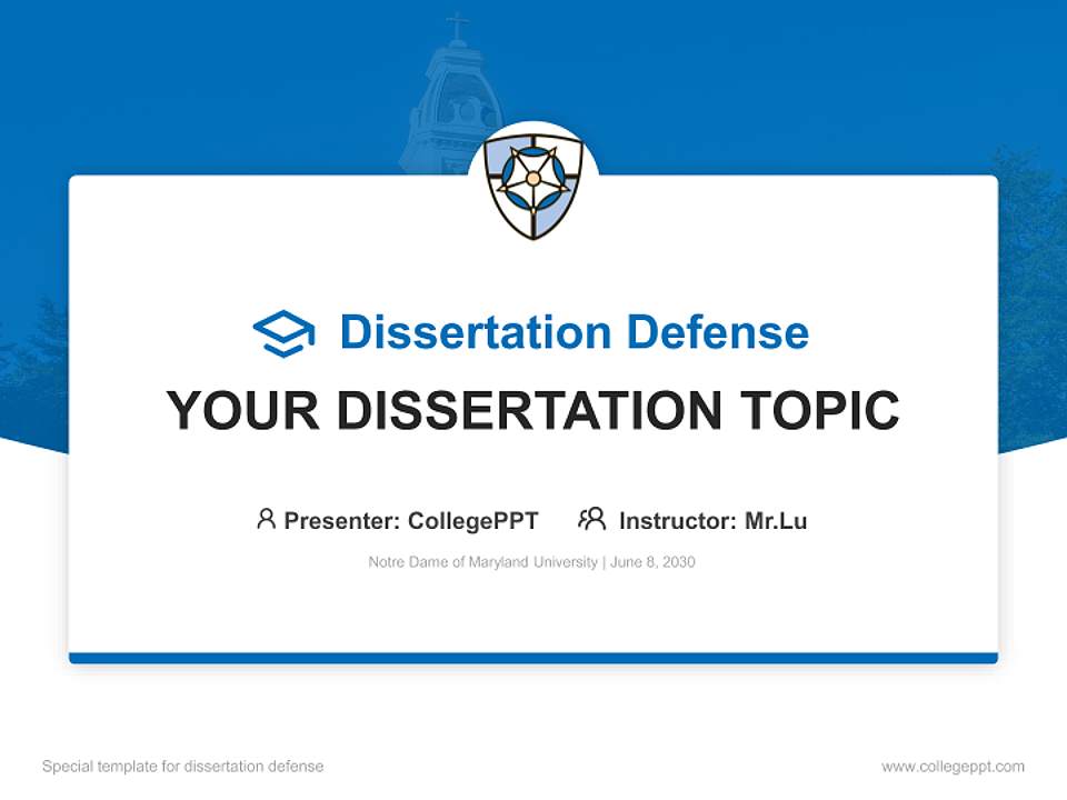 Notre Dame of Maryland University Graduation Thesis Defense PPT Template4:3 ratio PPT effect preview image7