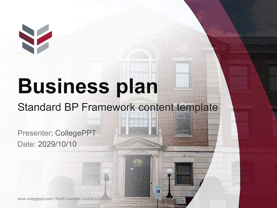 North Carolina Central University Competition/Entrepreneurship Contest PPT Template4:3 ratio PPT effect preview image9