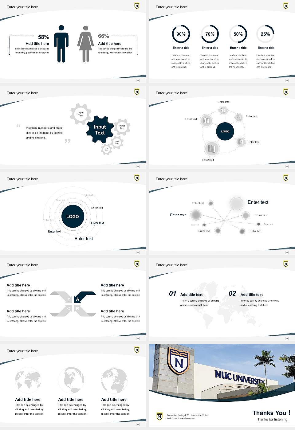 Nuc University Course/Courseware Creation PPT Template16:9 ratio PPT effect preview image4