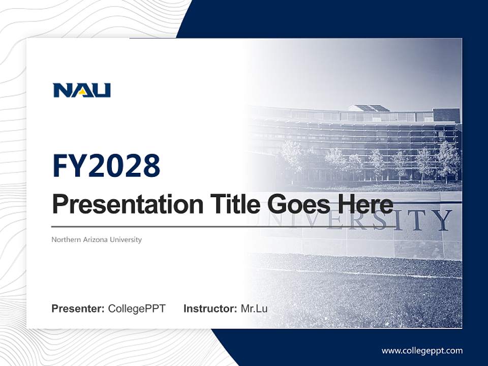 Northern Arizona University Academic Presentation/Research Findings Report PPT Template4:3 ratio PPT effect preview image5