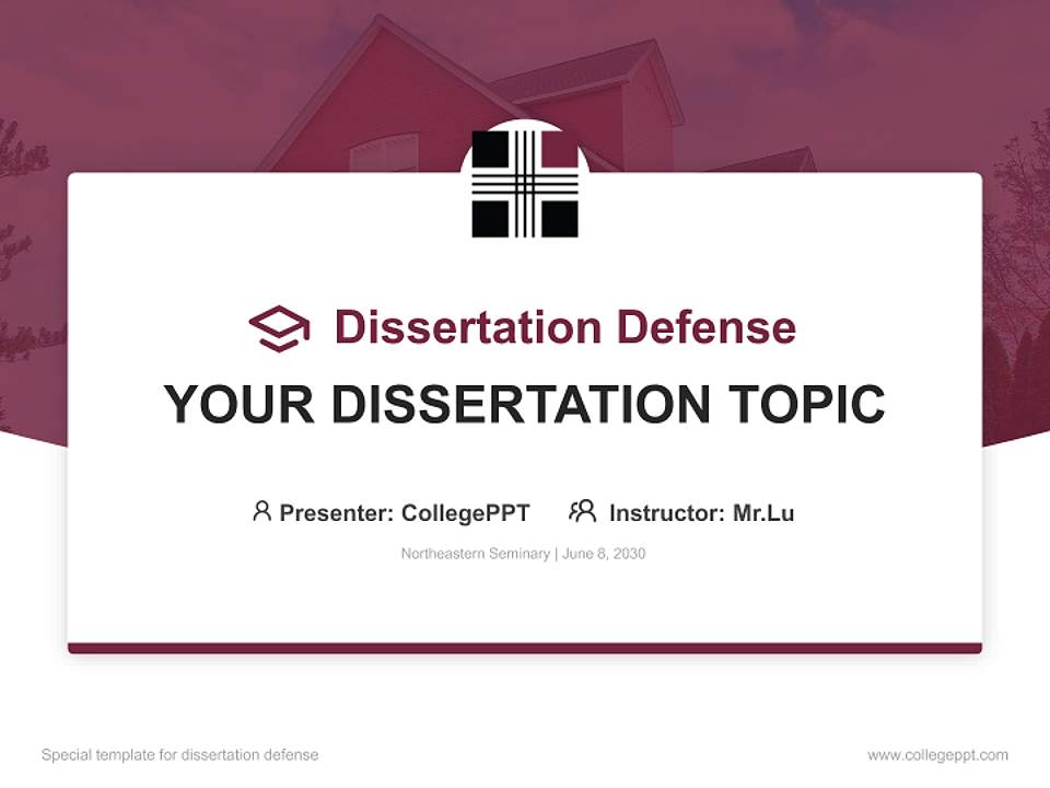 Northeastern Seminary Graduation Thesis Defense PPT Template4:3 ratio PPT effect preview image7
