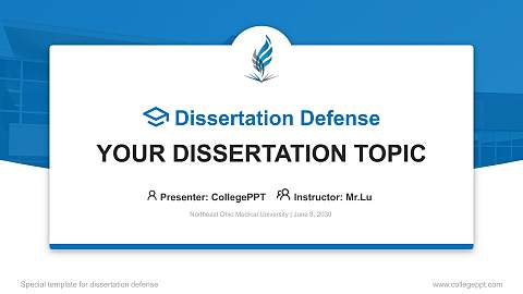 Northeast Ohio Medical University Graduation Thesis Defense PPT Template