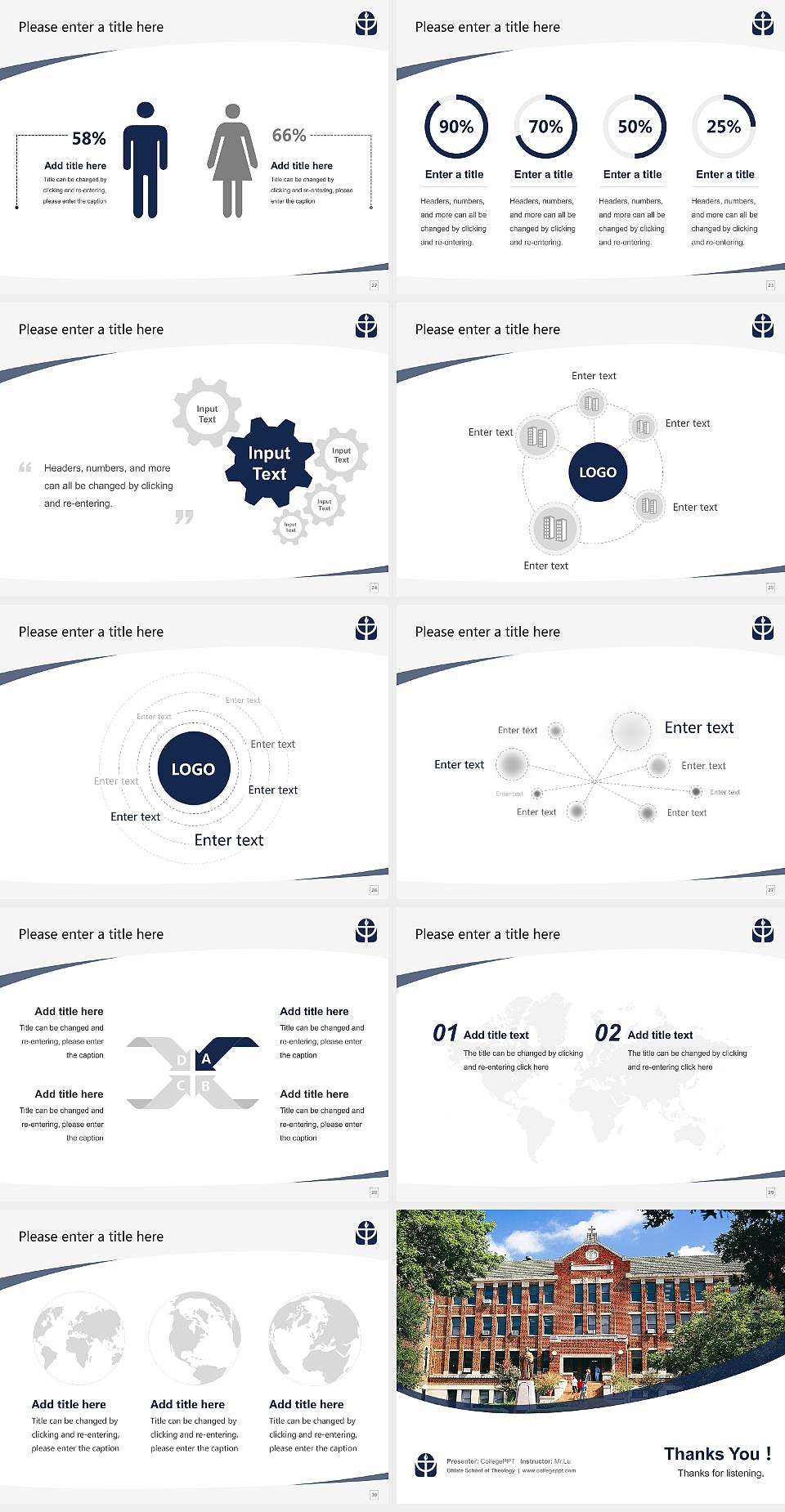 Oblate School of Theology Course/Courseware Creation PPT Template4:3 ratio PPT effect preview image4