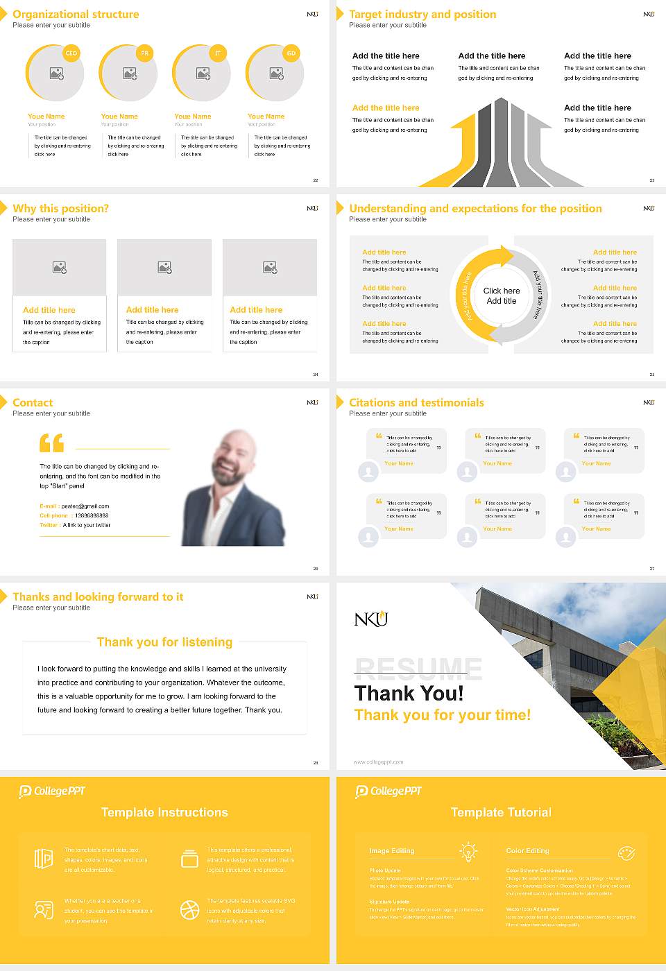 Northern Kentucky University Resume PPT Template16:9 ratio PPT effect preview image4