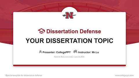 Nicholls State University Graduation Thesis Defense PPT Template