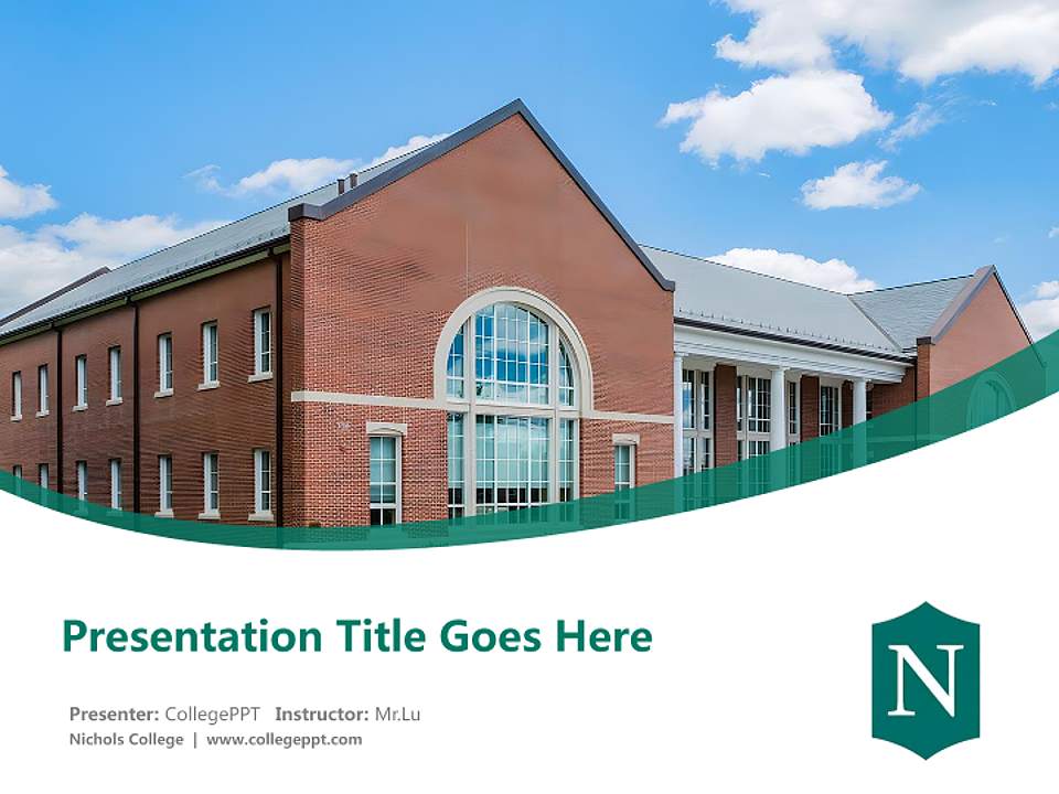 Nichols College Course/Courseware Creation PPT Template4:3 ratio PPT effect preview image5