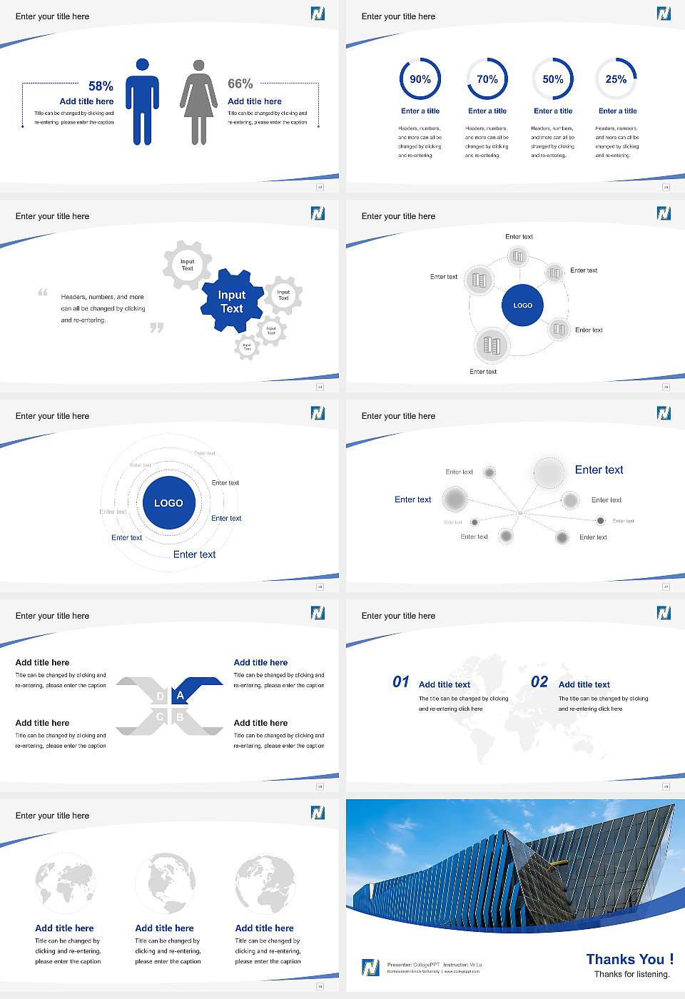 Northeastern Illinois University Course/Courseware Creation PPT Template16:9 ratio PPT effect preview image4