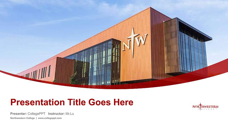 Northwestern College Course/Courseware Creation PPT Template16:9 ratio PPT effect preview image