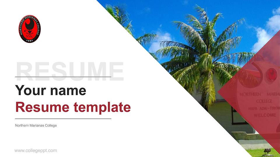 Northern Marianas College Resume PPT Template16:9 ratio PPT effect preview image