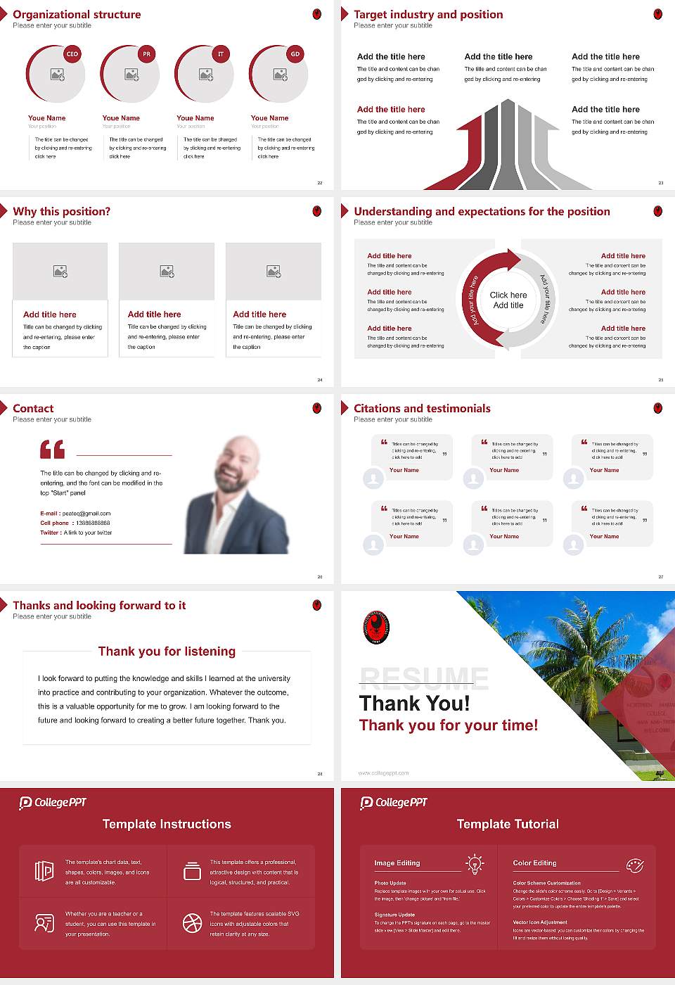 Northern Marianas College Resume PPT Template16:9 ratio PPT effect preview image4