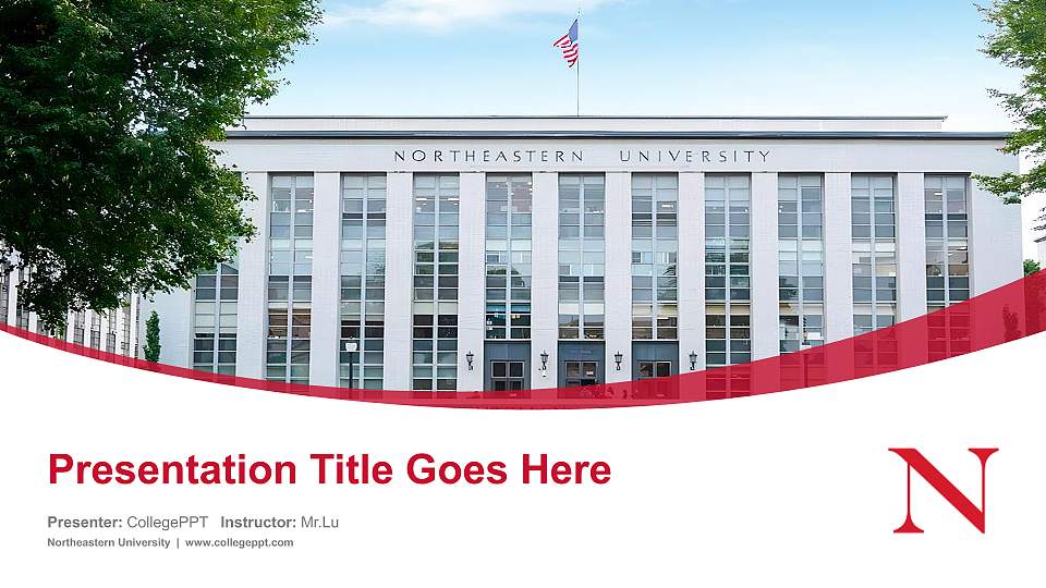 Northeastern University Course/Courseware Creation PPT Template16:9 ratio PPT effect preview image