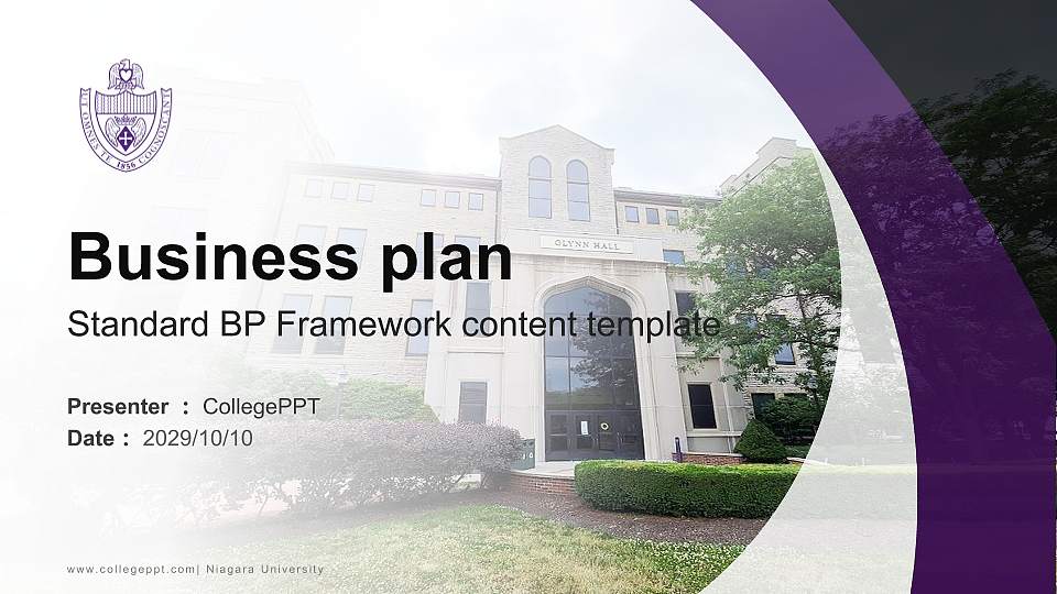Niagara University Competition/Entrepreneurship Contest PPT Template16:9 ratio PPT effect preview image