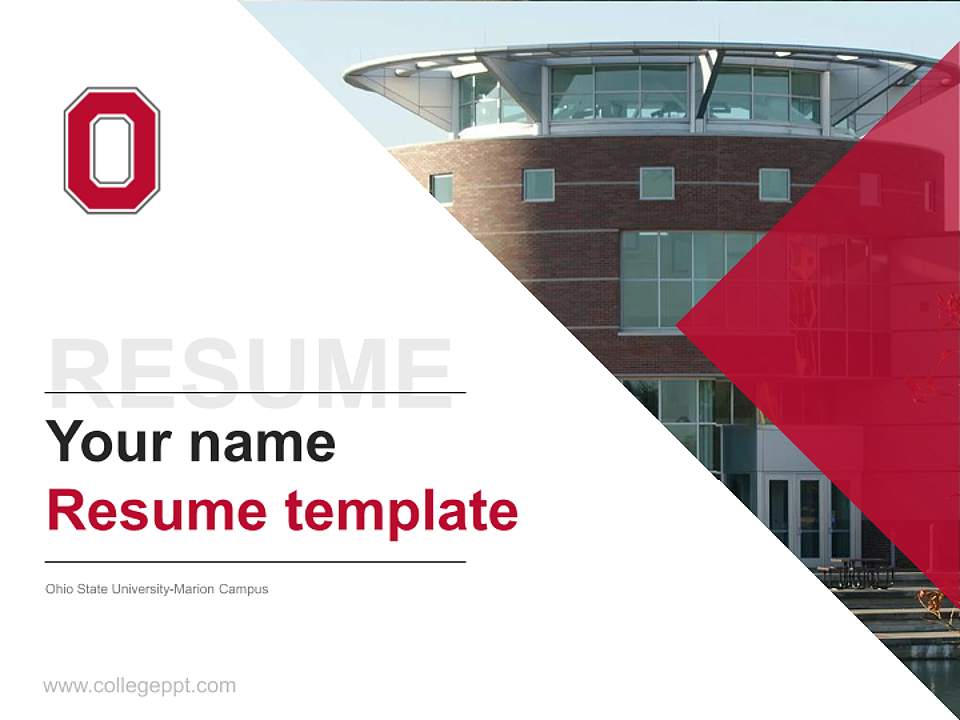 Ohio State University-Marion Campus Resume PPT Template4:3 ratio PPT effect preview image5