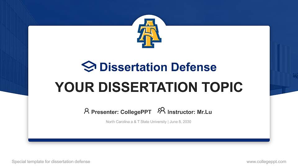 North Carolina a & T State University Graduation Thesis Defense PPT Template16:9 ratio PPT effect preview image