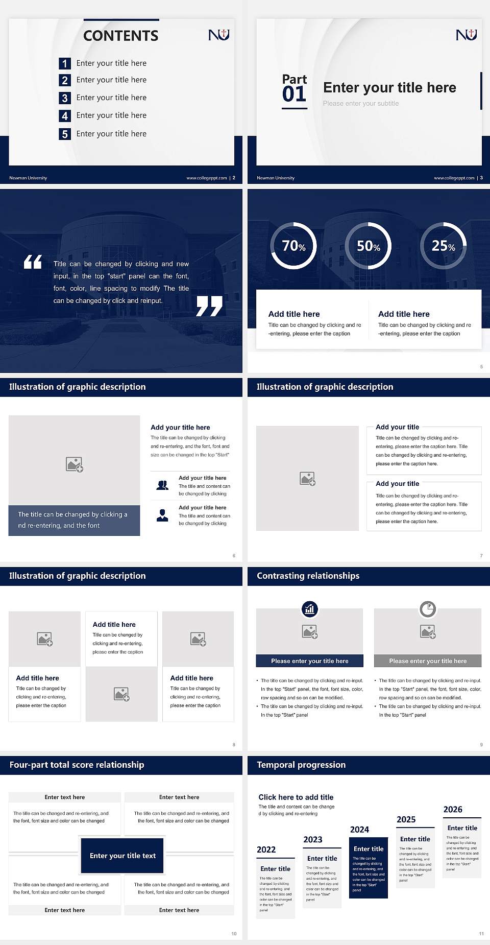 Newman University Thesis Proposal/Graduation Defense PPT Template4:3 ratio PPT effect preview image2