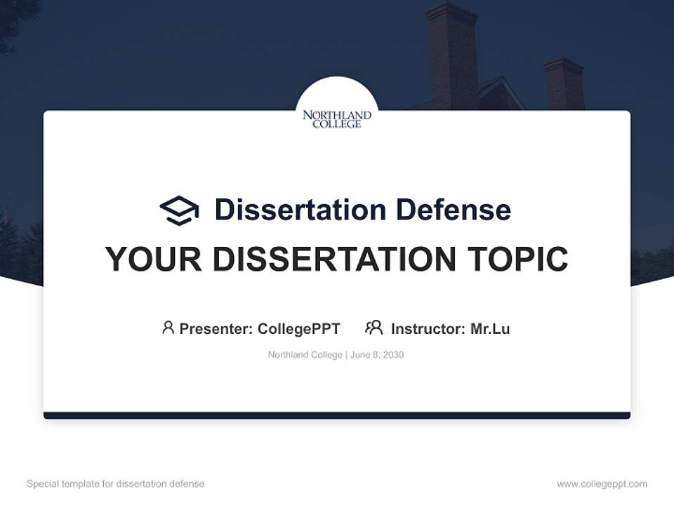 Northland College Graduation Thesis Defense PPT Template4:3 ratio PPT effect preview image7