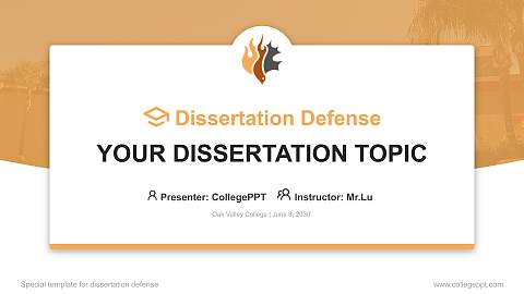 Oak Valley College Graduation Thesis Defense PPT Template