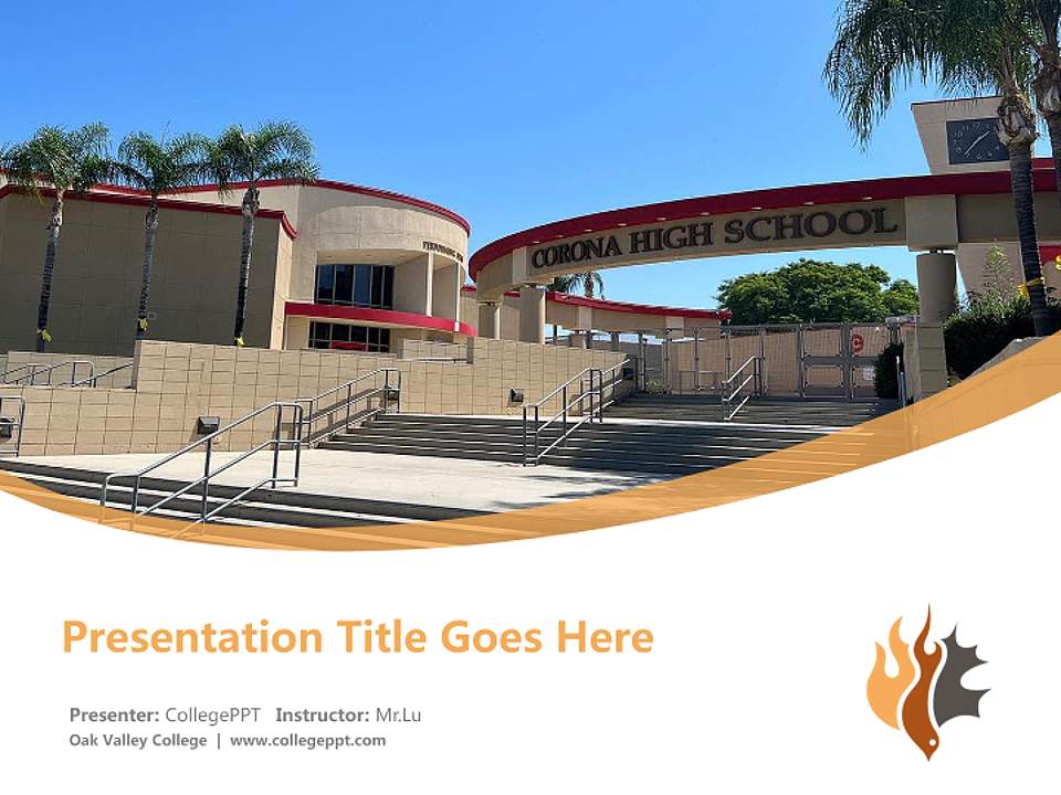 Oak Valley College Course/Courseware Creation PPT Template4:3 ratio PPT effect preview image5