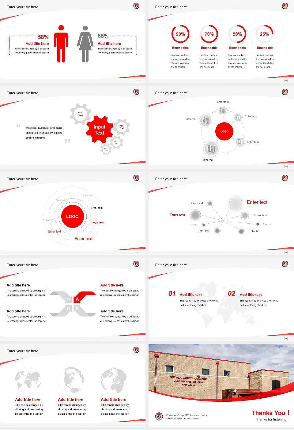 Oglala Lakota College Course/Courseware Creation PPT Template16:9 ratio PPT effect preview image4