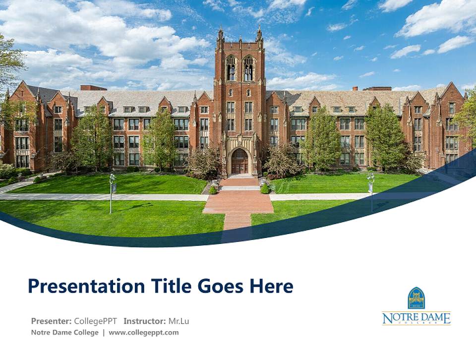 Notre Dame College Course/Courseware Creation PPT Template4:3 ratio PPT effect preview image5