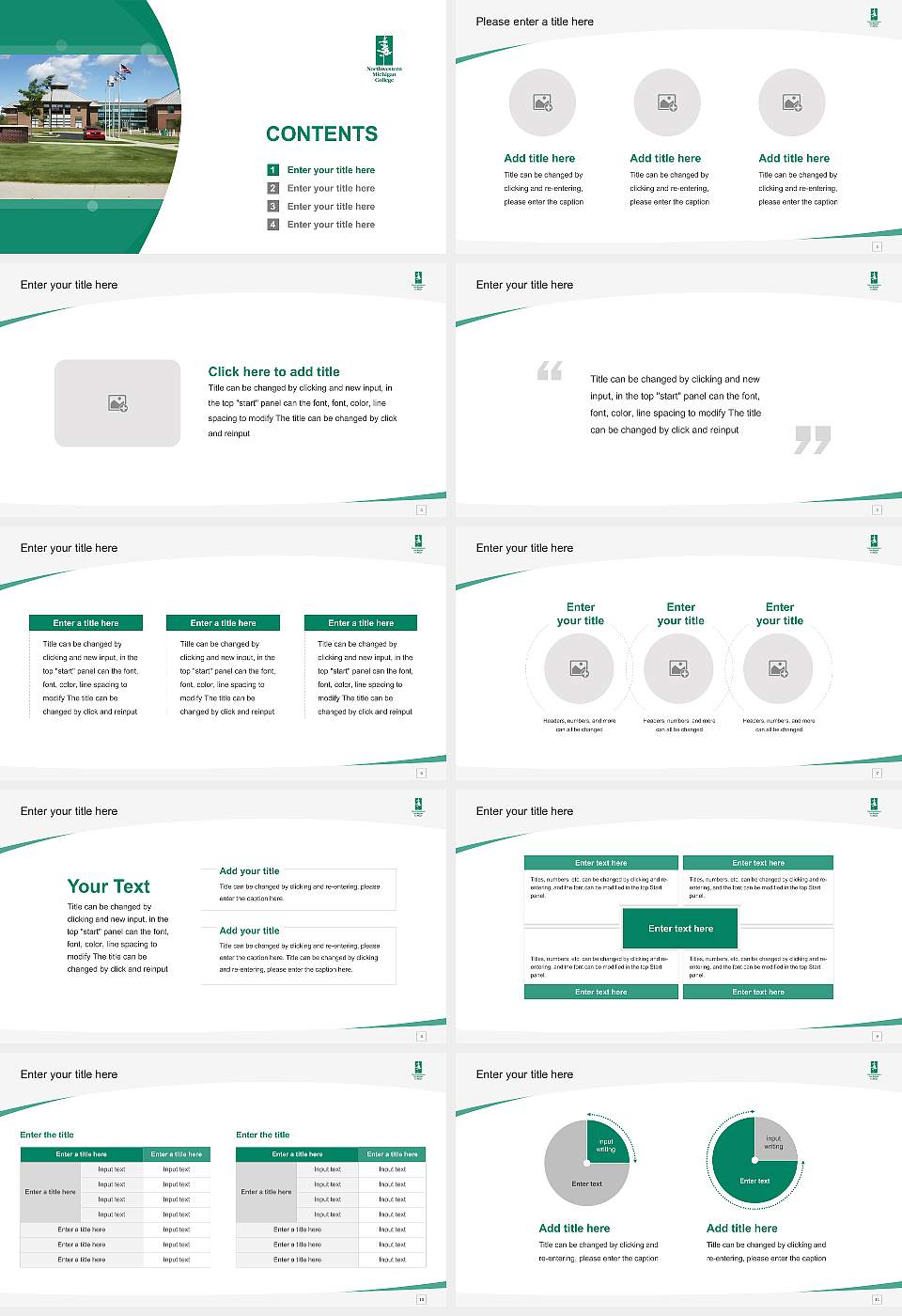 Northwestern Michigan College Course/Courseware Creation PPT Template16:9 ratio PPT effect preview image2