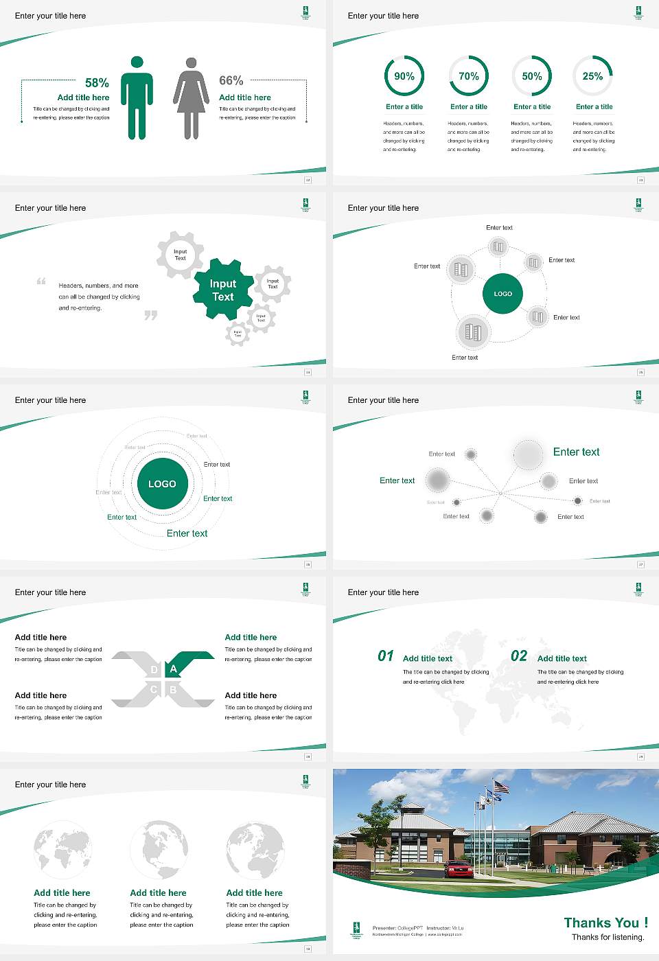 Northwestern Michigan College Course/Courseware Creation PPT Template16:9 ratio PPT effect preview image4