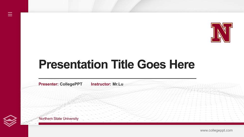Northern State University Thesis Proposal/Graduation Defense PPT Template16:9 ratio PPT effect preview image1