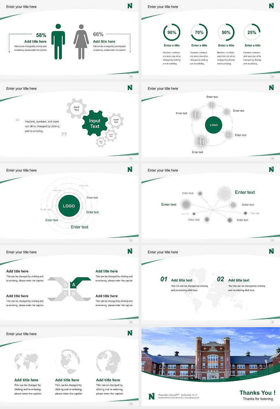 Northwest Missouri State University Course/Courseware Creation PPT Template16:9 ratio PPT effect preview image4
