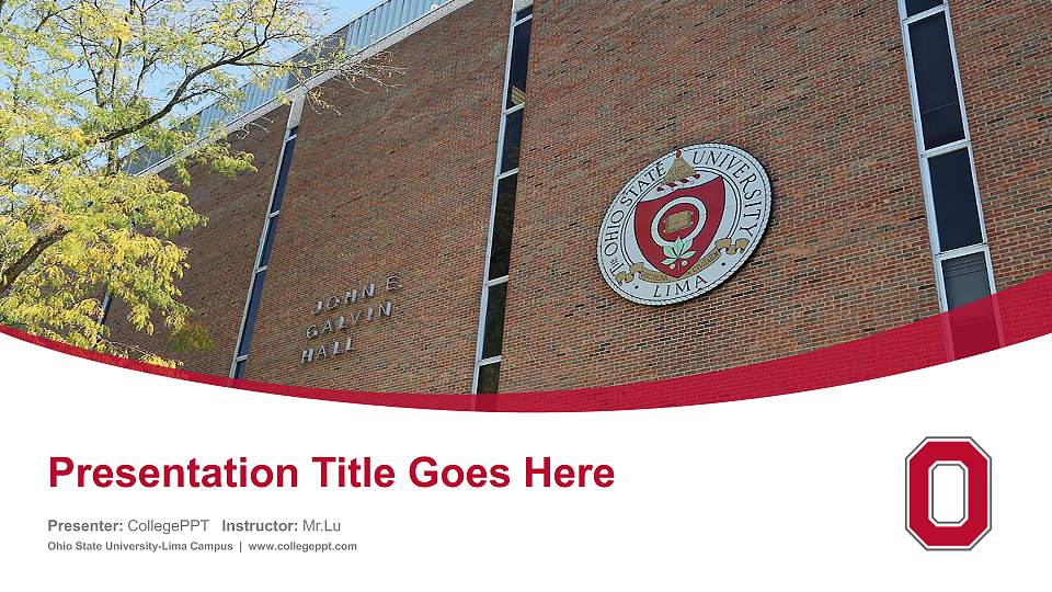Ohio State University-Lima Campus Course/Courseware Creation PPT Template16:9 ratio PPT effect preview image
