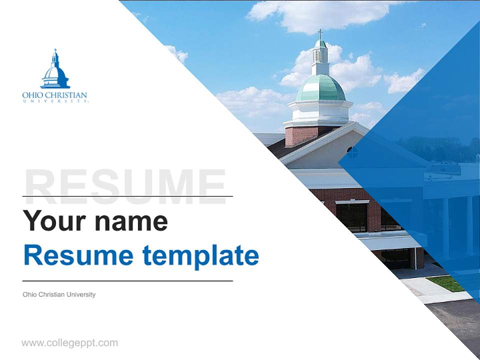Ohio Christian University Resume PPT Template4:3 ratio PPT effect preview image5