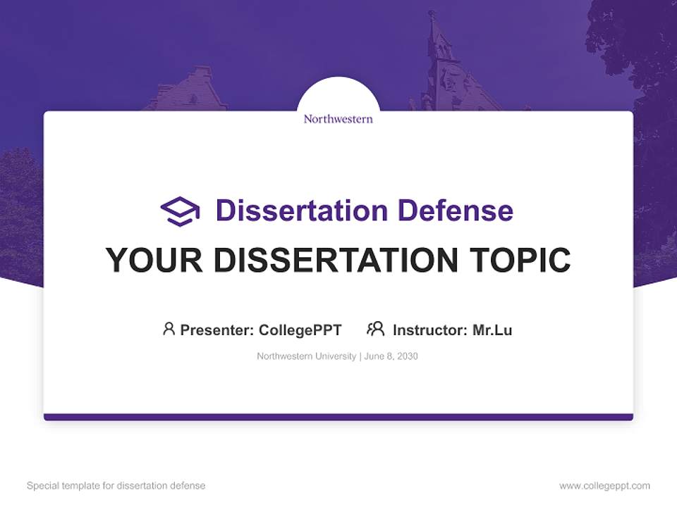 Northwestern University Graduation Thesis Defense PPT Template4:3 ratio PPT effect preview image7
