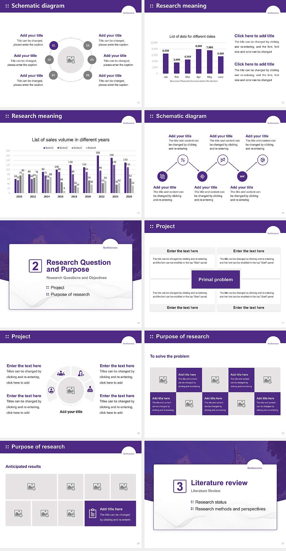 Northwestern University Graduation Thesis Defense PPT Template4:3 ratio PPT effect preview image3