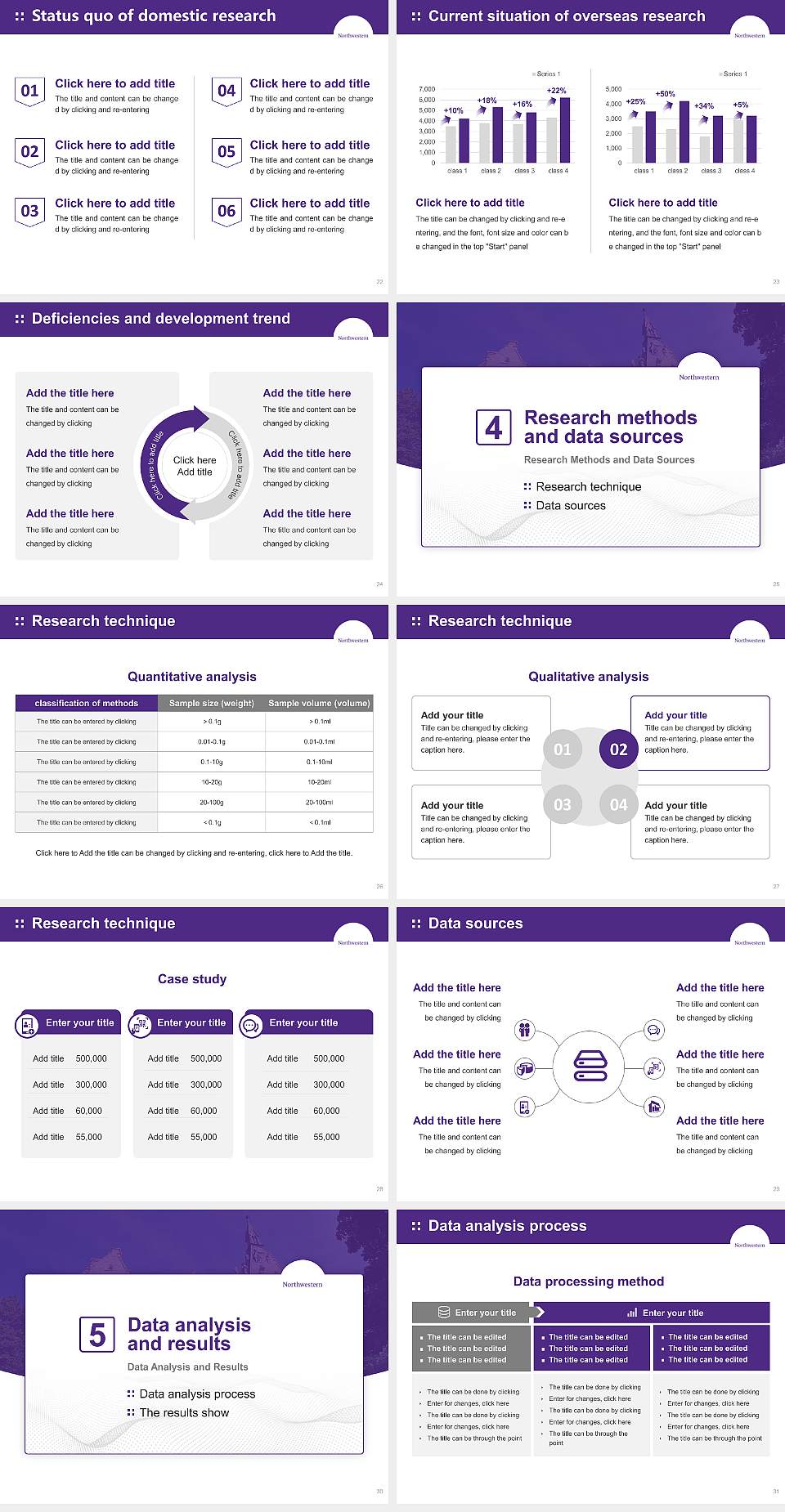 Northwestern University Graduation Thesis Defense PPT Template4:3 ratio PPT effect preview image4