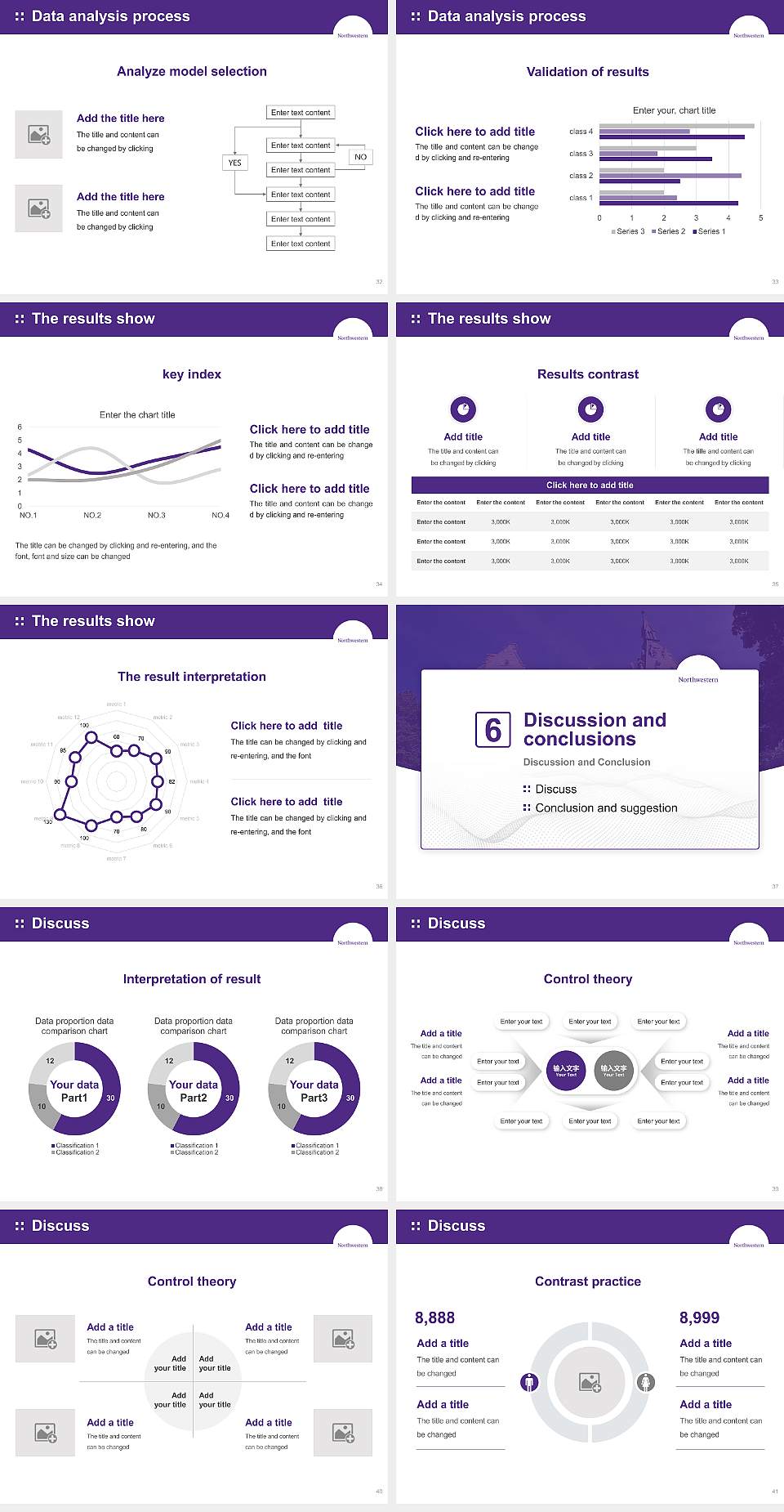 Northwestern University Graduation Thesis Defense PPT Template4:3 ratio PPT effect preview image5