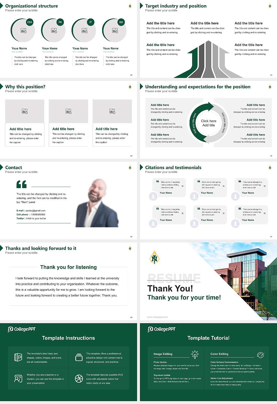 Northern Michigan University Resume PPT Template16:9 ratio PPT effect preview image4
