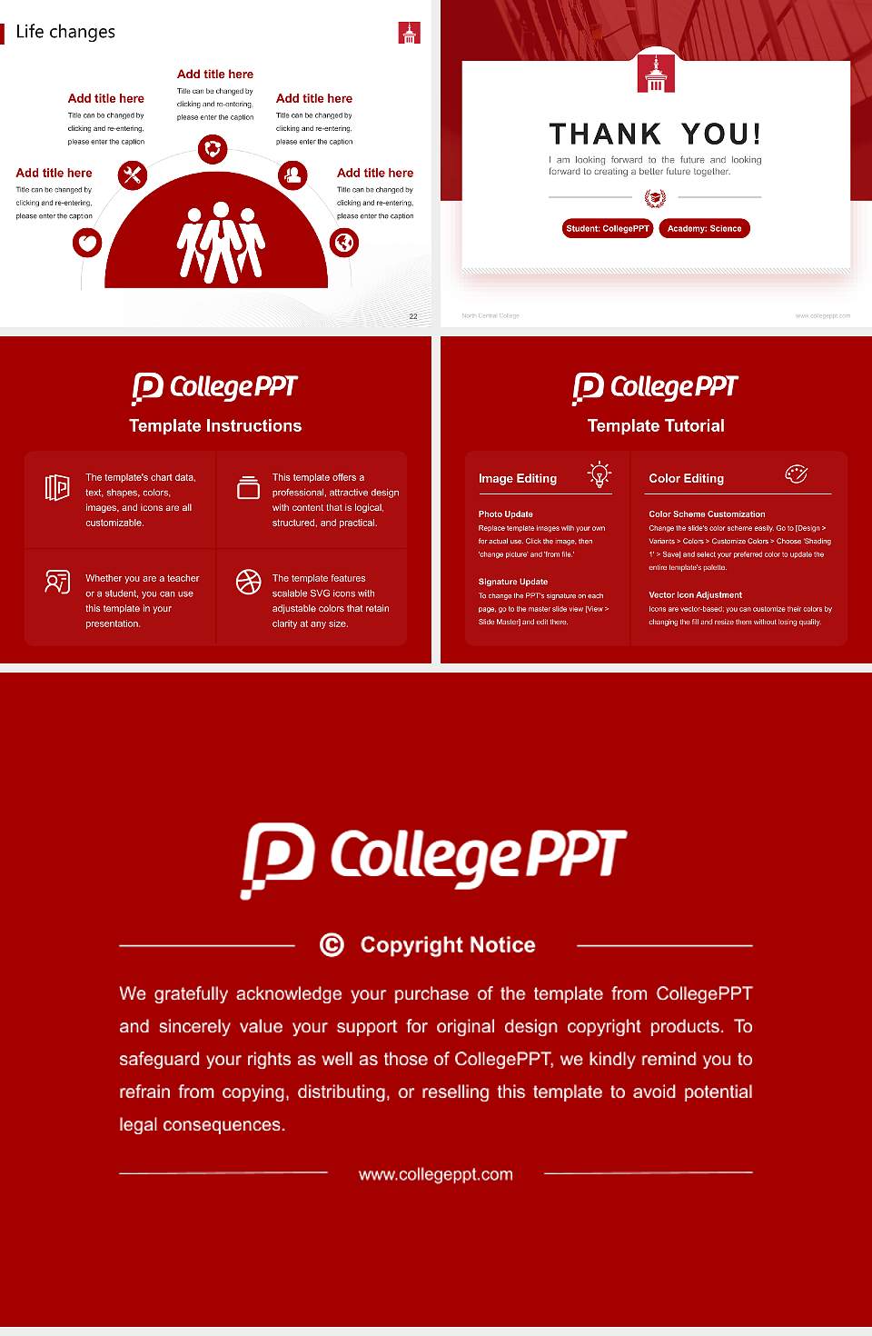 North Central College National Scholarship Defense PPT Template4:3 ratio PPT effect preview image4