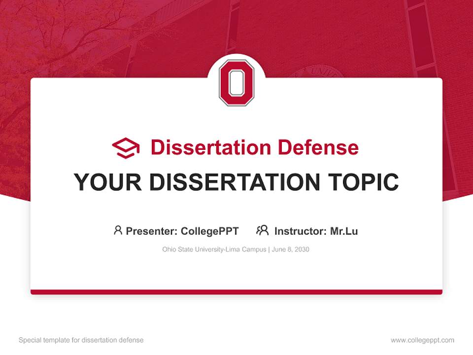 Ohio State University-Lima Campus Graduation Thesis Defense PPT Template4:3 ratio PPT effect preview image7
