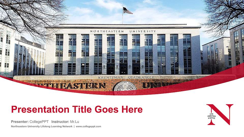 Northeastern University Lifelong Learning Network Course/Courseware Creation PPT Template16:9 ratio PPT effect preview image