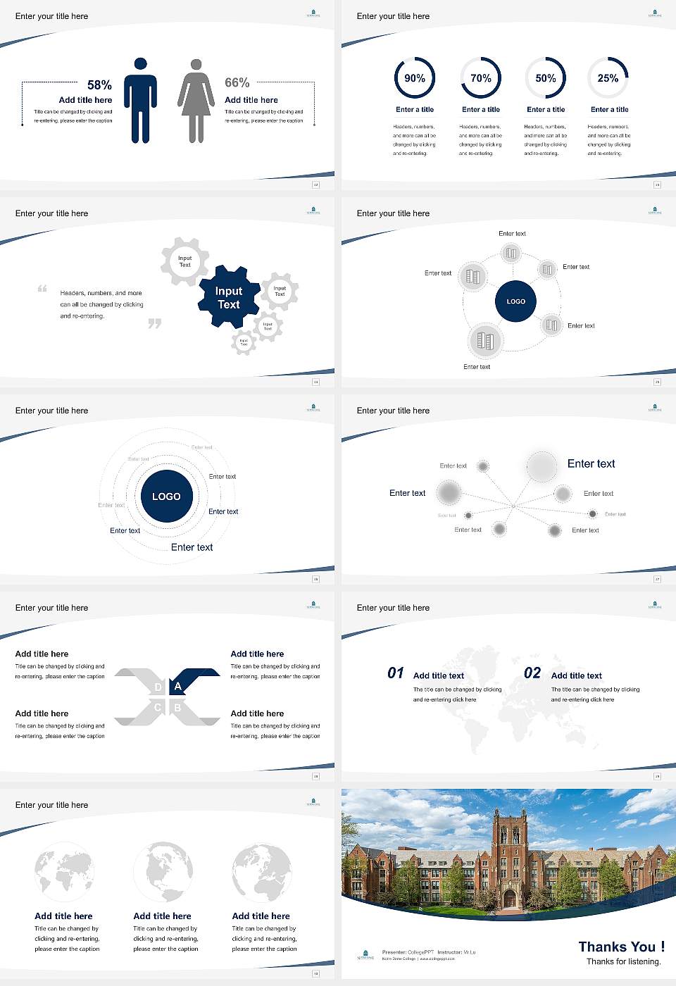 Notre Dame College Course/Courseware Creation PPT Template16:9 ratio PPT effect preview image4