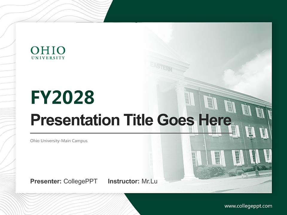 Ohio University-Main Campus Academic Presentation/Research Findings Report PPT Template4:3 ratio PPT effect preview image5