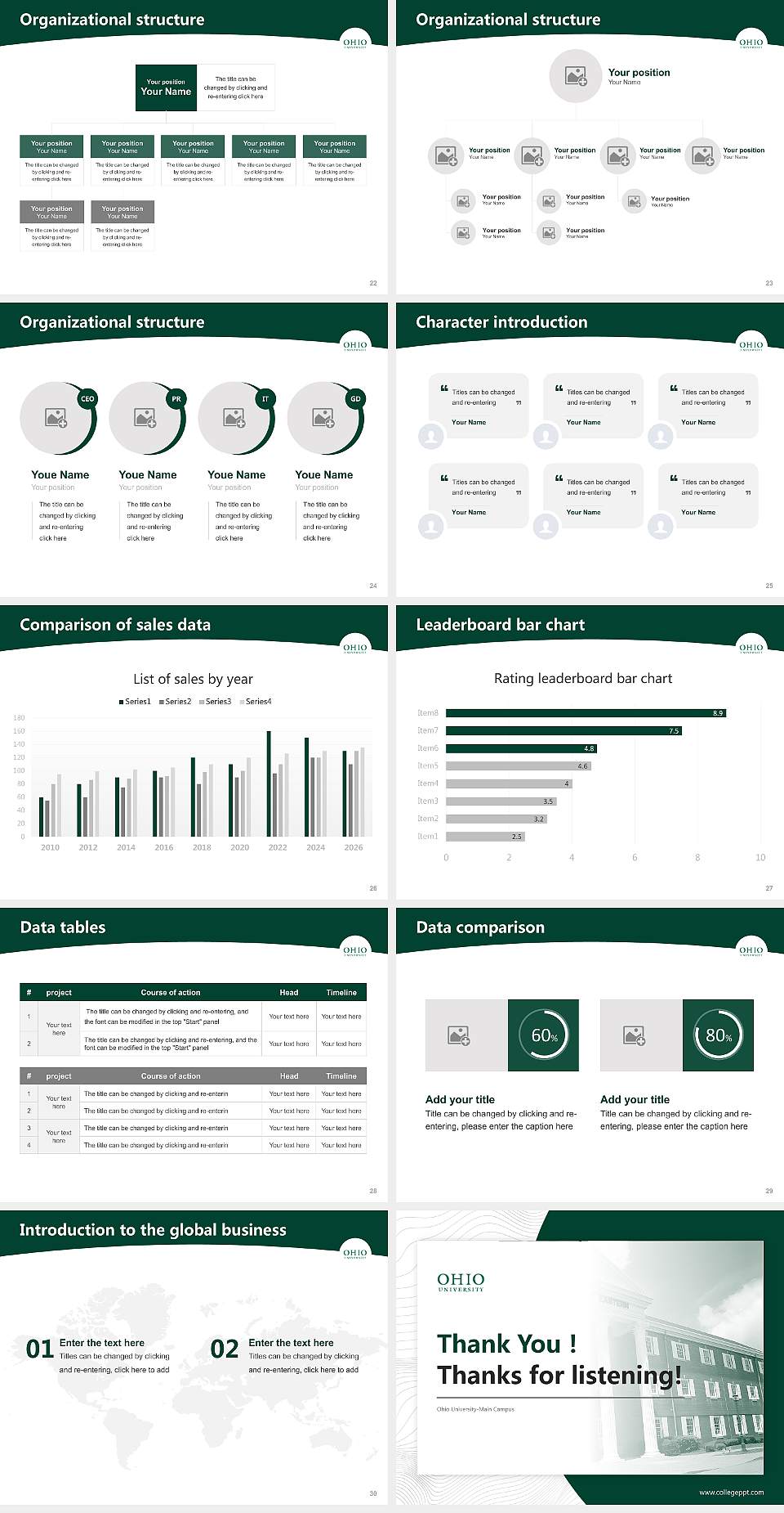 Ohio University-Main Campus Academic Presentation/Research Findings Report PPT Template4:3 ratio PPT effect preview image4