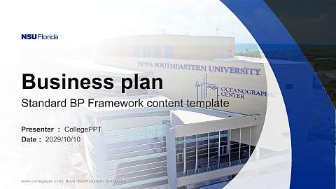 Nova Southeastern University Competition/Entrepreneurship Contest PPT Template