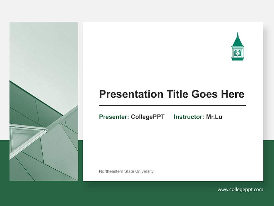Northeastern State University General Purpose PPT Template4:3 ratio PPT effect preview image6