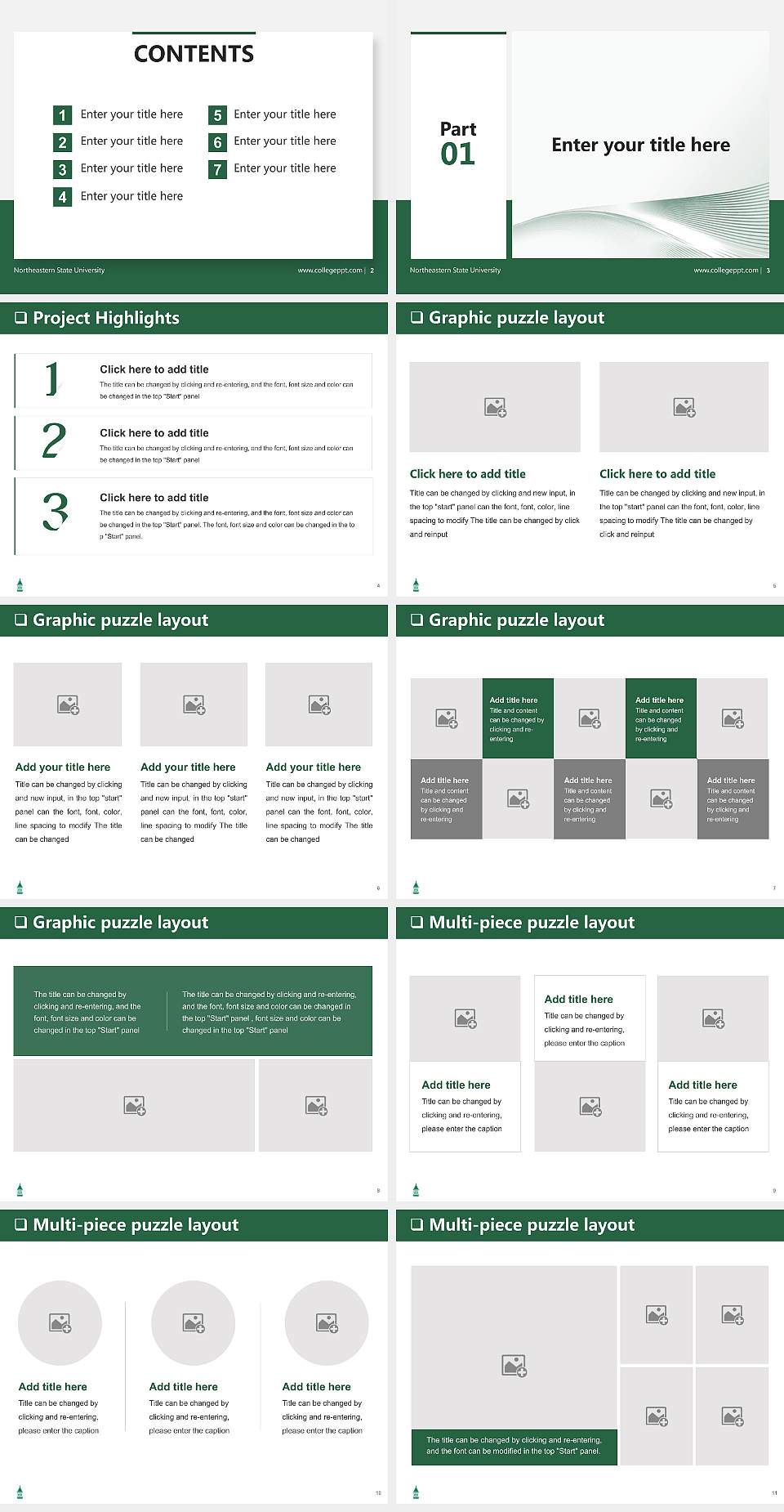Northeastern State University General Purpose PPT Template4:3 ratio PPT effect preview image2