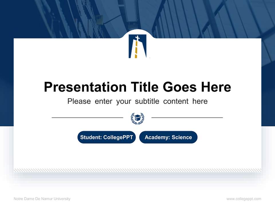 Notre Dame De Namur University National Scholarship Defense PPT Template4:3 ratio PPT effect preview image4