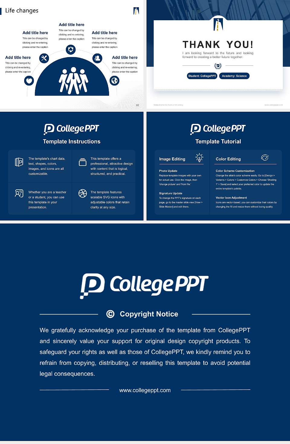 Notre Dame De Namur University National Scholarship Defense PPT Template4:3 ratio PPT effect preview image4