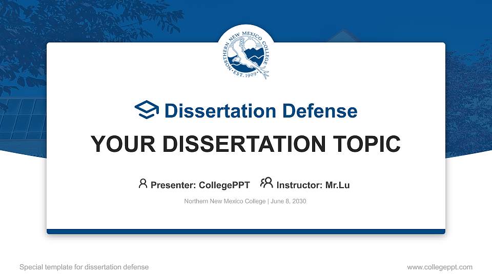 Northern New Mexico College Graduation Thesis Defense PPT Template16:9 ratio PPT effect preview image