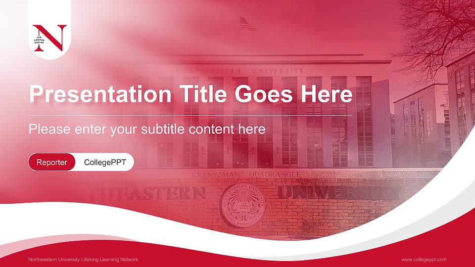 Northeastern University Lifelong Learning Network Lecture Sharing and Networking Event PPT Template16:9 ratio PPT effect preview image