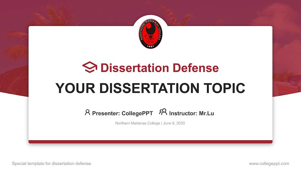 Northern Marianas College Graduation Thesis Defense PPT Template16:9 ratio PPT effect preview image